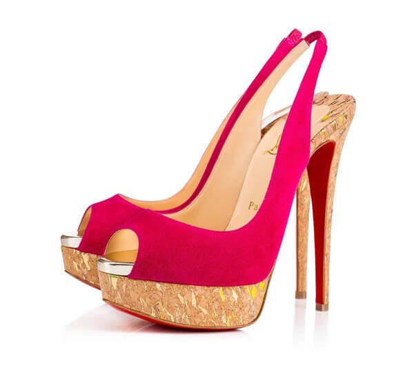 2017SS Christian Louboutin クリスチャン ルブタンコピー Lady Peep Sling ピンク 150mm